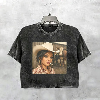 Unhinged Cowgirl Western Funny Tee