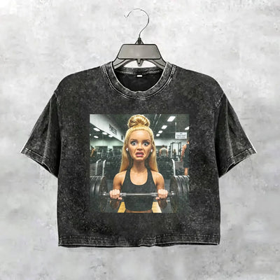 Unhinged Gym Girl Face Funny Meme Tee