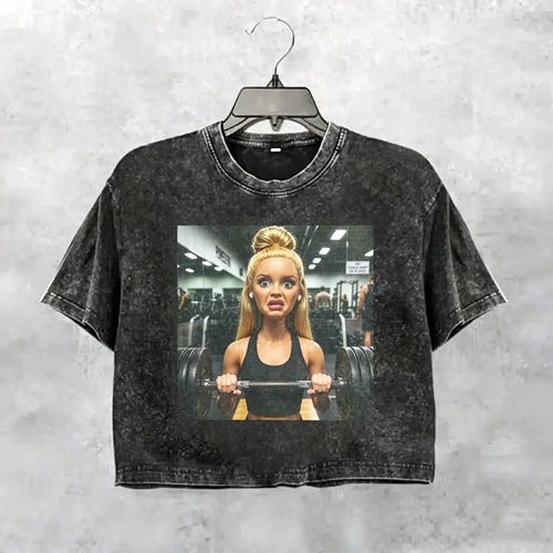 Unhinged Gym Girl Face Funny Meme Tee