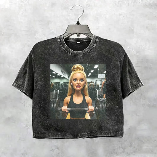 Unhinged Gym Girl Face Funny Meme Tee