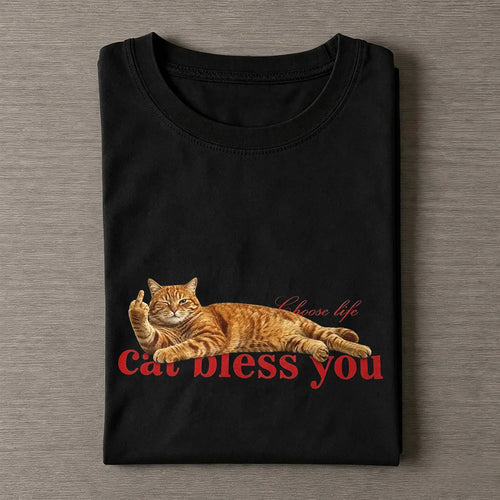 WACKY CAT FAITH FUNNY MEME TEE