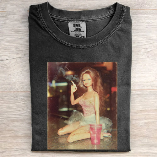 Drinking Party Girl Funny Meme Retro Graphic Tee