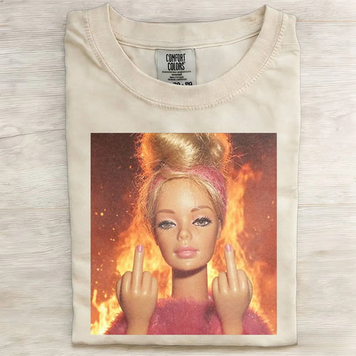 Middle Finger Girl Vibe Funny Meme Graphic Tee