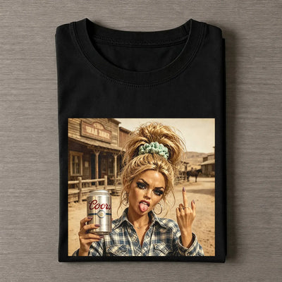 Unhinged Cowgirl Western Funny Tee