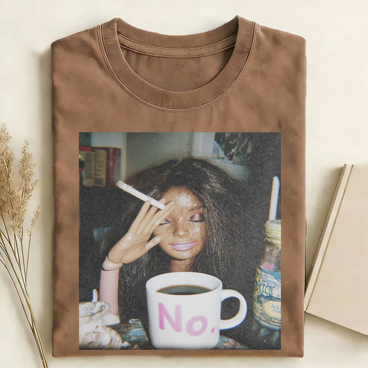 Retro Smoking Afro Black Skin Girl Funny Meme Graphic Tee