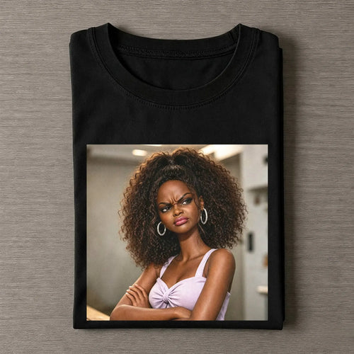 Disgusted Face Black Skin Girl Funny Meme Tee
