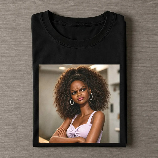 Disgusted Face Black Skin Girl Funny Meme Tee