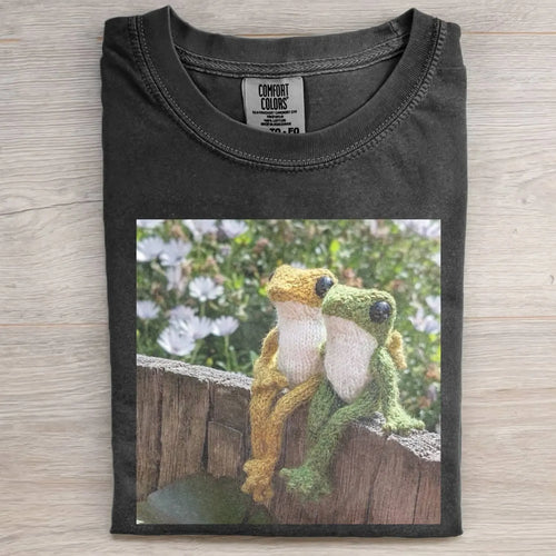 KNITTEDFROG FROGANDTOAD FUNNY DAILY TEE