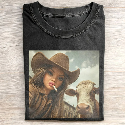 Unhinged Cowgirl Western Funny Tee