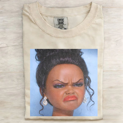 Disgusted Black Skin Girl Funny Meme Graphic Tee