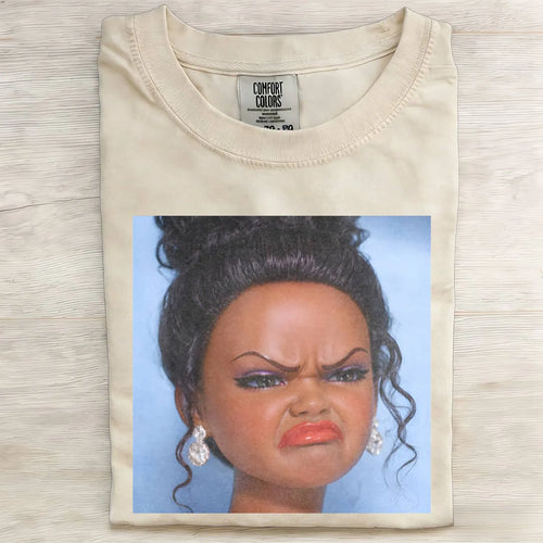 Disgusted Black Skin Girl Funny Meme Graphic Tee