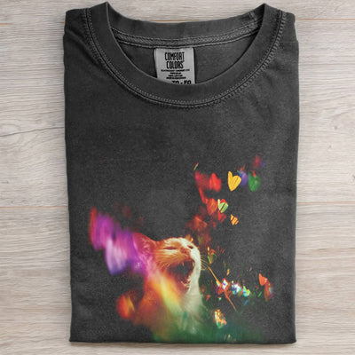 SCREAMING CAT HEART TEE