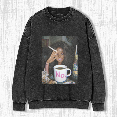 Retro Smoking Afro Black Skin Girl Funny Meme Graphic Tee