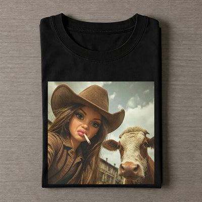 Unhinged Cowgirl Western Funny Tee