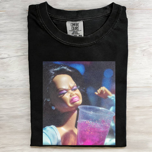 Party Drinking Black Skin Girl Funny Meme Graphic Tee