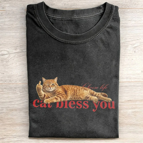 WACKY CAT FAITH FUNNY MEME TEE