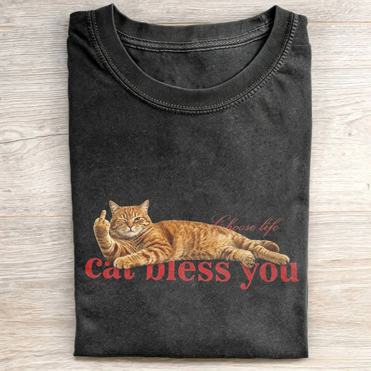 WACKY CAT FAITH FUNNY MEME TEE