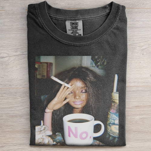Retro Smoking Afro Black Skin Girl Funny Meme Graphic Tee