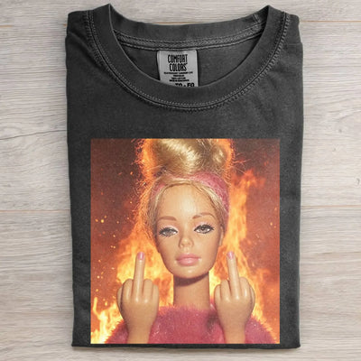Middle Finger Girl Vibe Funny Meme Graphic Tee