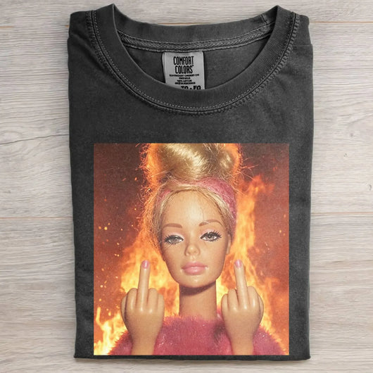 Middle Finger Girl Vibe Funny Meme Graphic Tee