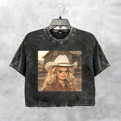 Unhinged Cowgirl Western Funny Tee