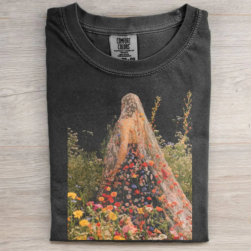 复制OIL PAINTING OF A WOMAN WITH A FLORAL VEIL TEE