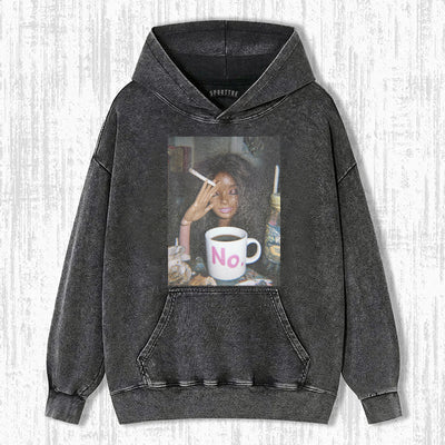 Retro Smoking Afro Black Skin Girl Funny Meme Graphic Tee