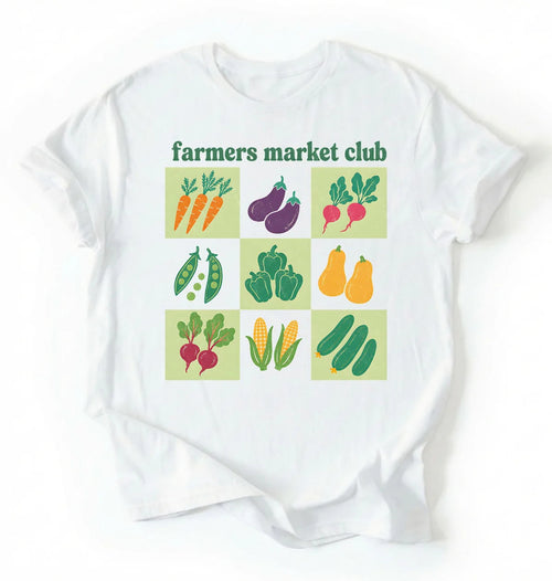 Farmers Market Club Shirt | Cute Vegetable Gardening Shirt for Cottagecore Lovers