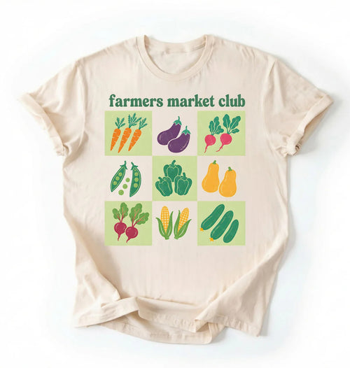 Farmers Market Club Shirt | Cute Vegetable Gardening Shirt for Cottagecore Lovers