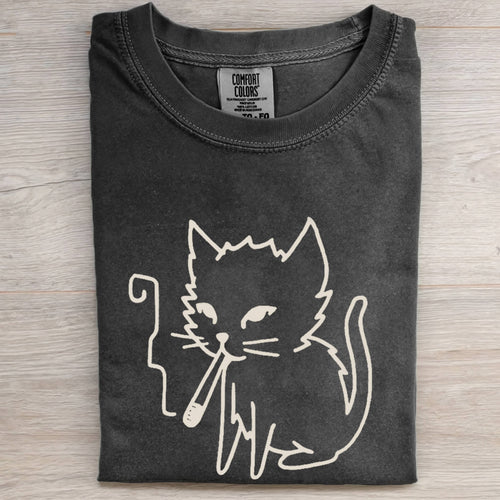 HELLO CAT KNIFE FIGHT TEE