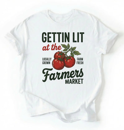 Gettin Lit Farmers Market Shirt | Funny Gardening Tomato Gift