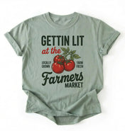 Gettin Lit Farmers Market Shirt | Funny Gardening Tomato Gift