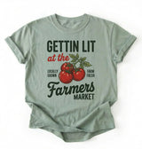 Gettin Lit Farmers Market Shirt | Funny Gardening Tomato Gift