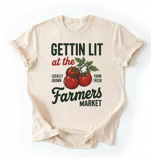 Gettin Lit Farmers Market Shirt | Funny Gardening Tomato Gift