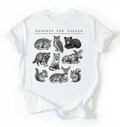 Respect the Locals Forest Animals Shirt | Nature Lover Wildlife Gift