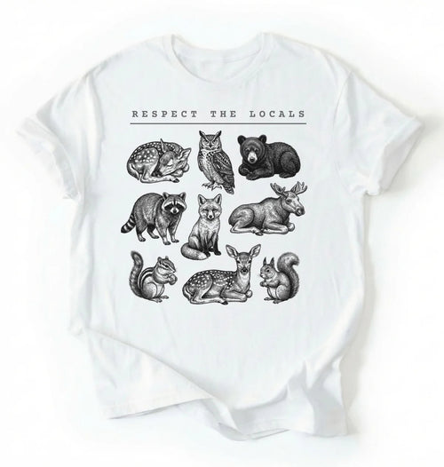 Respect the Locals Forest Animals Shirt | Nature Lover Wildlife Gift