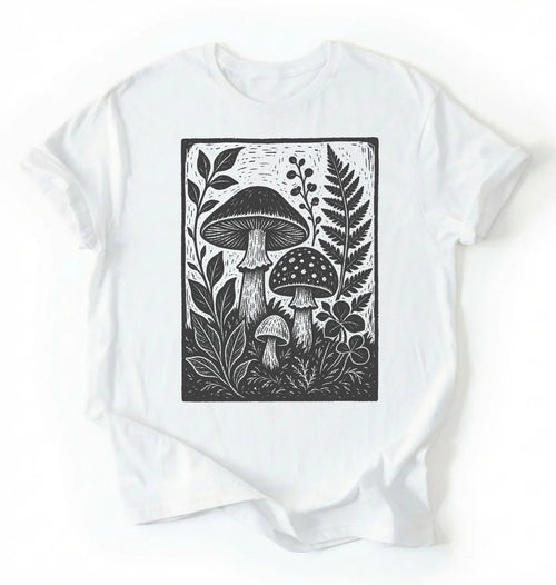 Vintage Mushroom Shirt | Botanical Fungi Shirt Gift for Nature Lovers