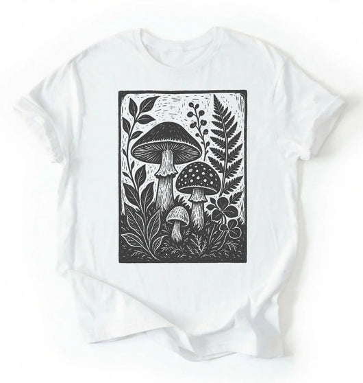 Vintage Mushroom Shirt | Botanical Fungi Shirt Gift for Nature Lovers