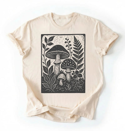 Vintage Mushroom Shirt | Botanical Fungi Shirt Gift for Nature Lovers
