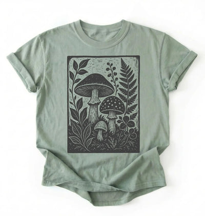 Vintage Mushroom Shirt | Botanical Fungi Shirt Gift for Nature Lovers