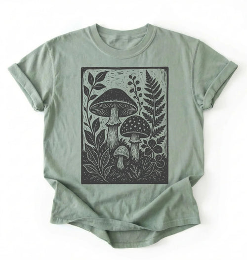 Vintage Mushroom Shirt | Botanical Fungi Shirt Gift for Nature Lovers