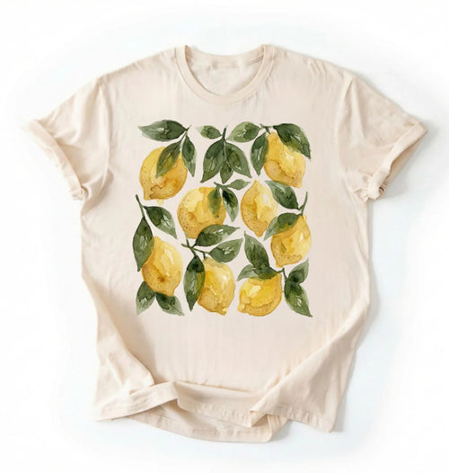 Watercolor Lemon Shirt | Cottagecore Gardener Gift Tee